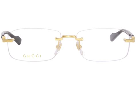 gold gucci frames men|Gucci rimless glasses for men.